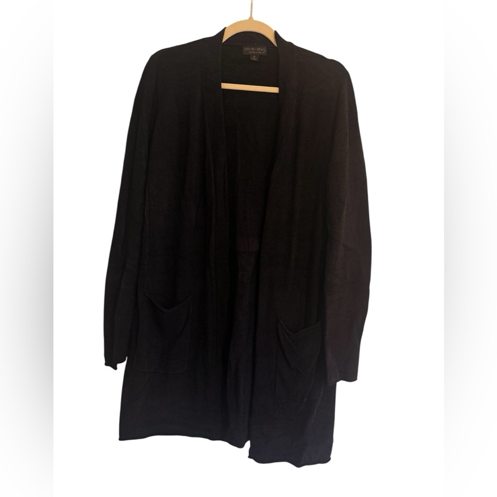 Barefoot Dreams Black Open Front Cardigan Sweater Size M